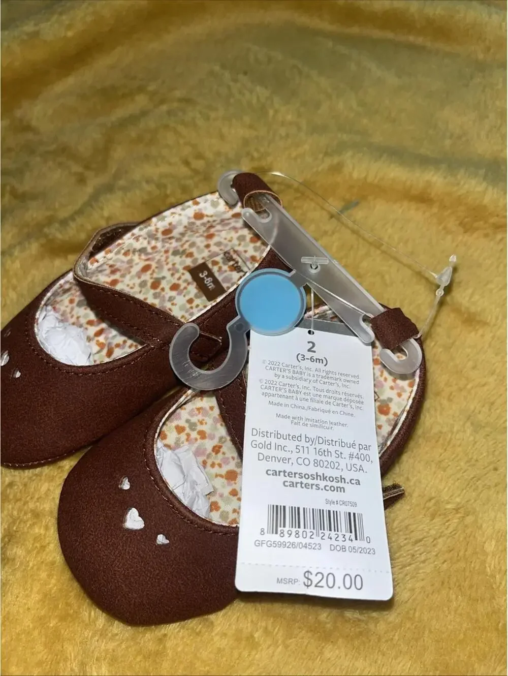 NWT Carter’s Baby Doll Brown 3-6m